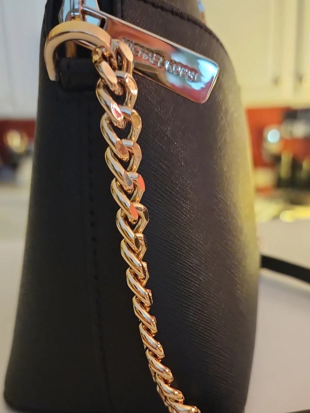 NEW Michael Kors Black Crossbody Bag with Gold Chain Strap